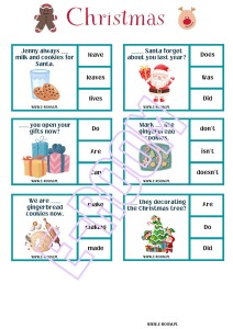 CHRISTMAS WORKSHEETS & GRAMMAR CARDS