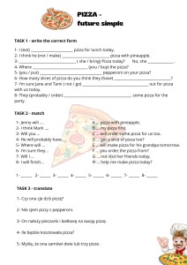 PIZZA - future simple