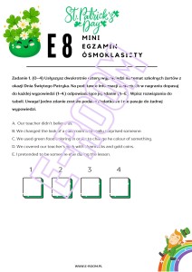 E8 ST PATRICK'S DAY MINI EXAM