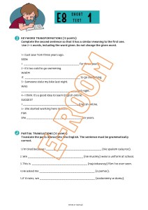 E8 - SHORT TESTS 1-10