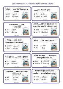 Let’s review - A2-B1 multiple choice tasks