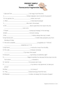 PRESENT SIMPLE B1/B2 WORKSHEET