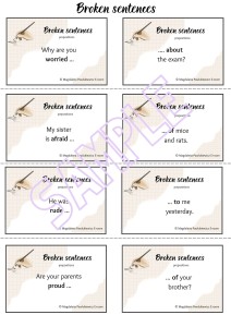 BROKEN SENTENCES - PREPOSITIONS