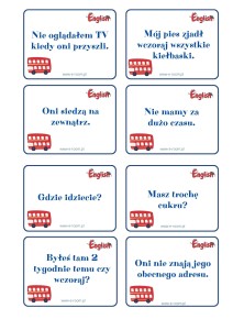 TENSE REVIEW - TRANSLATION CARDS