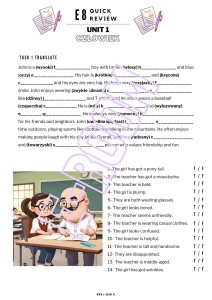 E8 VOCABULARY QUICK REVIEW 1