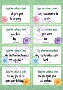 SAY A FEW SENTENCES ABOUT - SPEAKING CARDS
