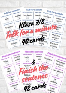 TALK FOR A MINUTE & FINISH THE SENTENCE CARDS