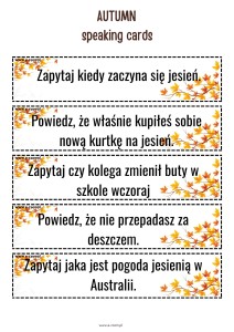 AUTUMN SITUATIONS B1/B2 - speaking cards
