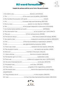 WORD FORMATION B2